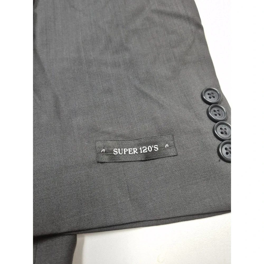 VTG Suit Mens 48 Gray Super 120s Wool 2 Piece 42x36 Business Wedding Canada NWT